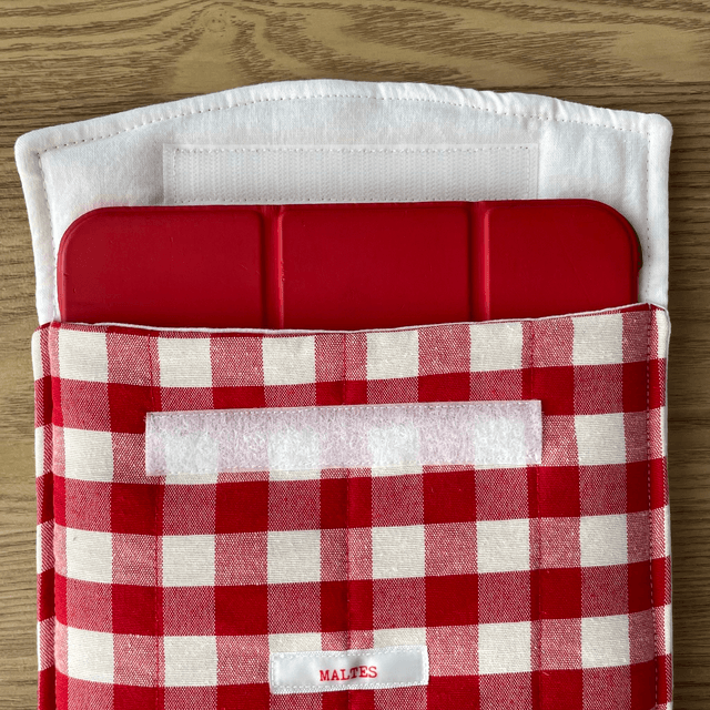 Housse de tablette vichy rouge