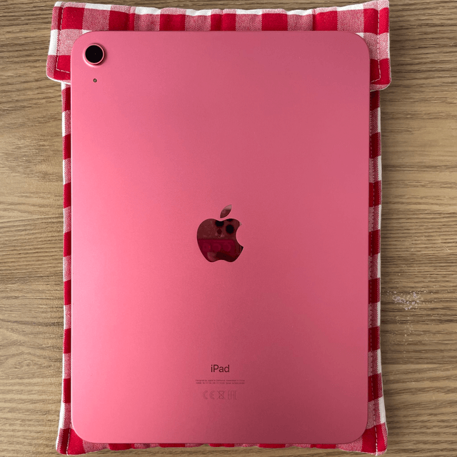 Housse de tablette vichy rouge