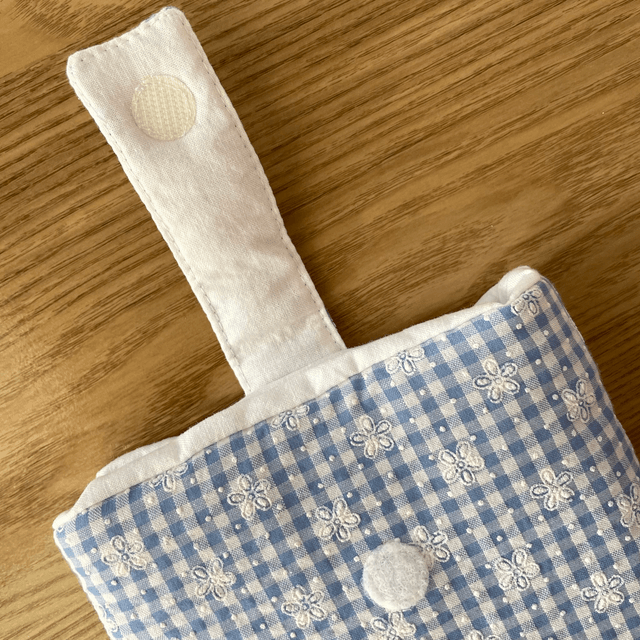 Housse de livre vichy bleu (poche)