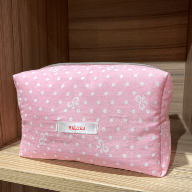 Trousse cube coquette à pois