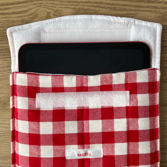 Housse de tablette vichy rouge