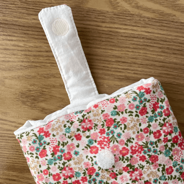 Housse de livre mini fleurs rose (poche)