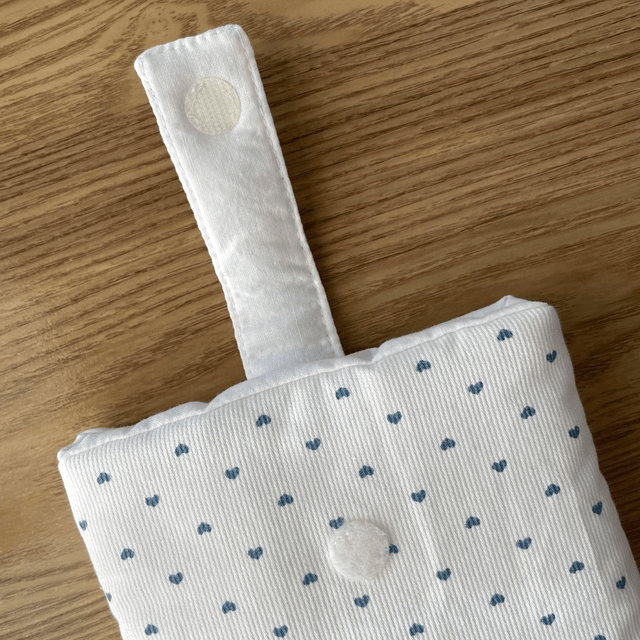 Housse de livre coeurs bleu (poche)